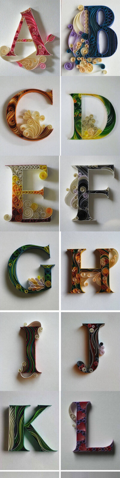 paper quilling Manual alphabet