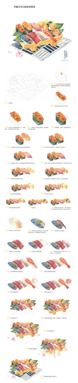 本案例摘自人民邮电出版社出版、爱林文化主编的《浪漫水彩课——环球美食手绘技法》--爱林文化制作