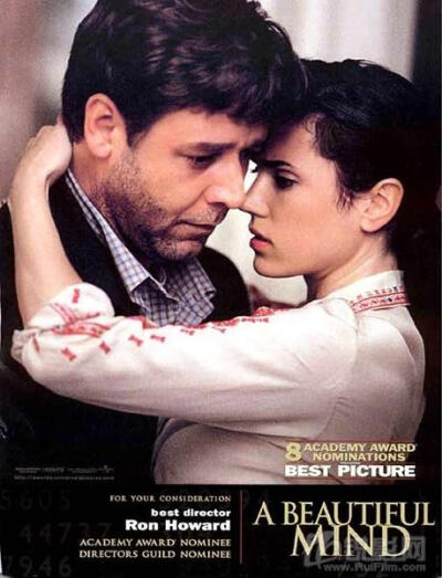 《美丽心灵》（A Beautiful Mind）是一部2001年上映的电影。改编自同名传记。影片讲述一位患有精神分裂症但却在博弈论和微分几何学领域潜心研究以致获得诺贝尔经济学奖的数学家约翰·福布斯·纳什。影片获得2002年奥斯…