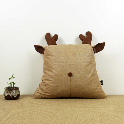 『鹿』淡饭手工棉麻抱枕 创意靠枕 简约设计文艺小清新含芯可拆洗