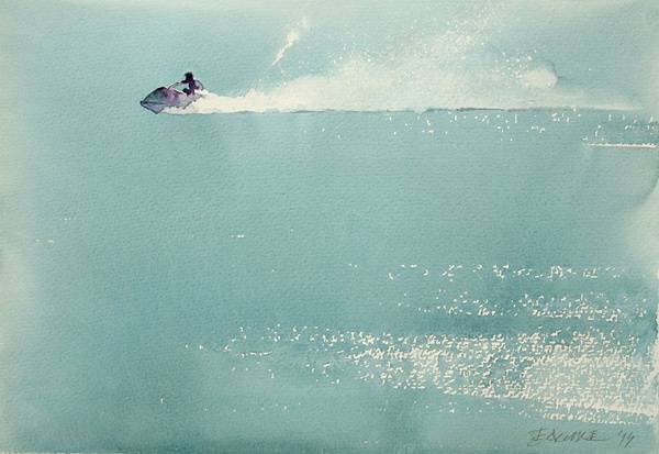 波光潋滟，一片湖光山色在纸上晕开。| 塞尔维亚艺术家Endre Penovác