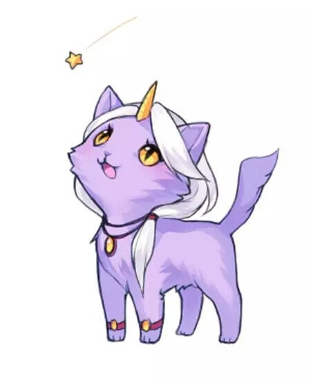 一只紫色的猫动画片图片