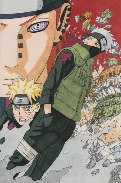 NARUTO -ナルト- 《火影忍者》漫画 原画 #岸本齐史# 漩涡鸣人 旗木卡卡西 佩恩