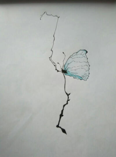 临摹的蓝蝴蝶