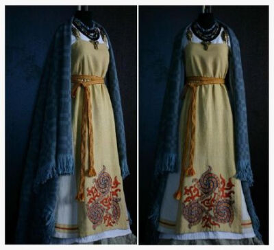 @设计帝国 一些北欧地区的民族服飾，來自俄罗斯的设计师Savelyeva Ekaterina，面料上的花纹都是手工编织的，太美了～