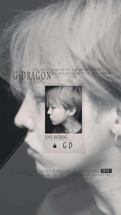 G-DRAGON #权志龙#bigbang#gd#壁纸#欧美#人物#锁屏#安卓#黑白#文字#原创高清壁纸#桌面#iphone#