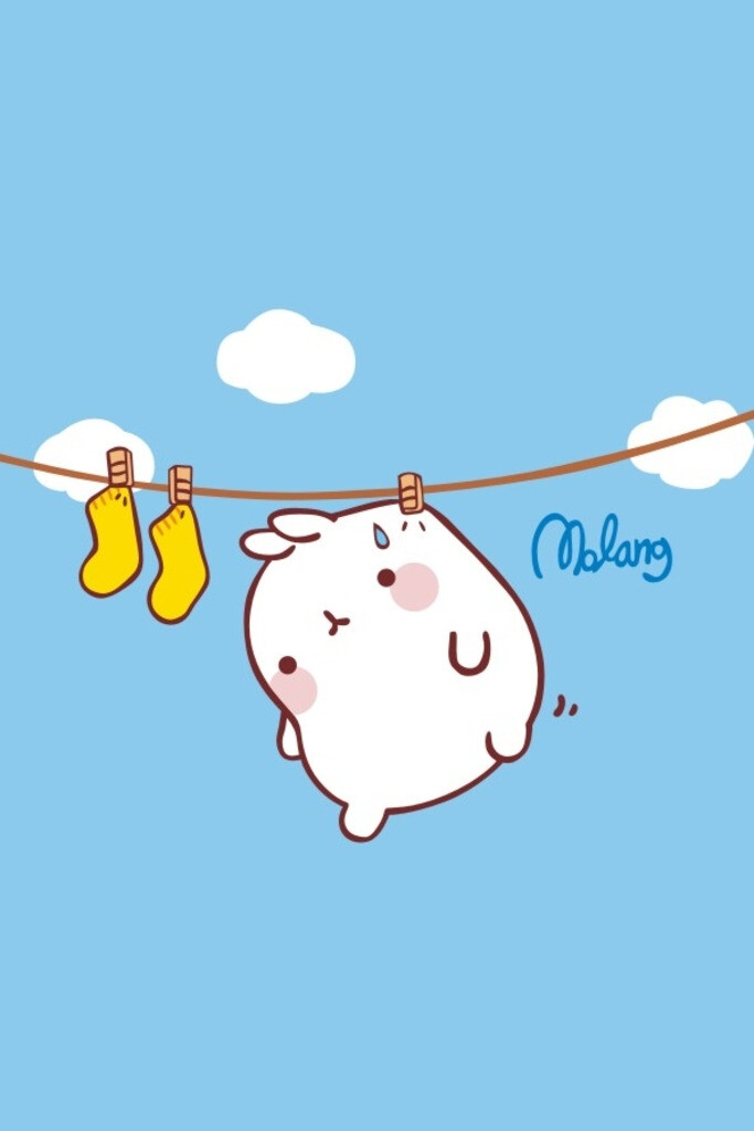 MOLANG是一只从韩国远道而来的可爱的兔子，他胖乎乎，短耳朵，短胳膊和短腿，像糯米蛋糕一样圆圆的柔软形象深得大家的喜爱，最爱吃甜食，每天什么都不做无所事事，人见人爱的MOLANG的形象。