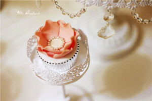 ❣美飞了的杯子蛋糕❣Alice Handmade甜美粉色立体花朵翻糖杯子纸杯蛋糕婚礼装饰蛋糕