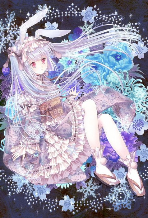 动漫美少女，蓝色，梦幻，琉璃