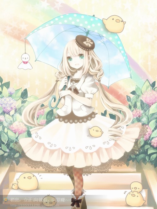 动漫美少女，小清新，甜美，可爱，糖果