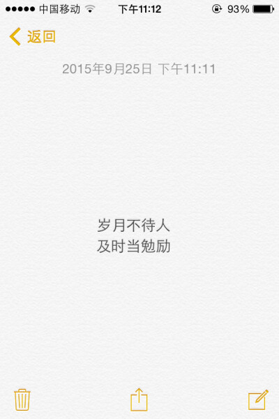 iPhone备忘录 截图 文字 句子 聊天背景 壁纸 励志 岁月不待人