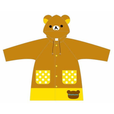 国内现货Rilakkuma 轻松熊造型儿童雨衣。懒熊棕