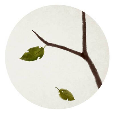 一叶落而天下知秋。 古风 石家小鬼绘。