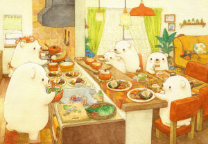 萌熊日常 绘师：ちっぷ  本作品pixiv id=52791812