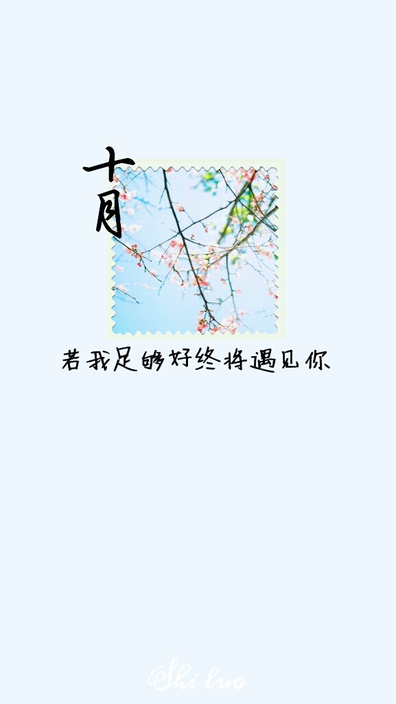 原创壁纸 你好十月 月份壁纸 文字 暖人心 励志 情感 遇见 摘录(づ ●─● )づ一定会好起来的，别放弃。