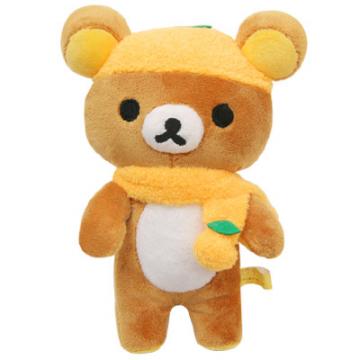 国内现货Rilakkuma 轻松熊柳橙装扮毛绒小公仔。懒熊站姿