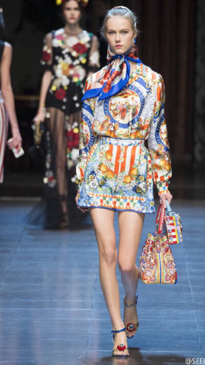 【衣睹为快时装周】 西西里少女的浪漫情怀 浮华的复兴 Dolce·Gabbana Spring 2016 RTW细节之美 。时装周 华服霓裳 服饰风尚