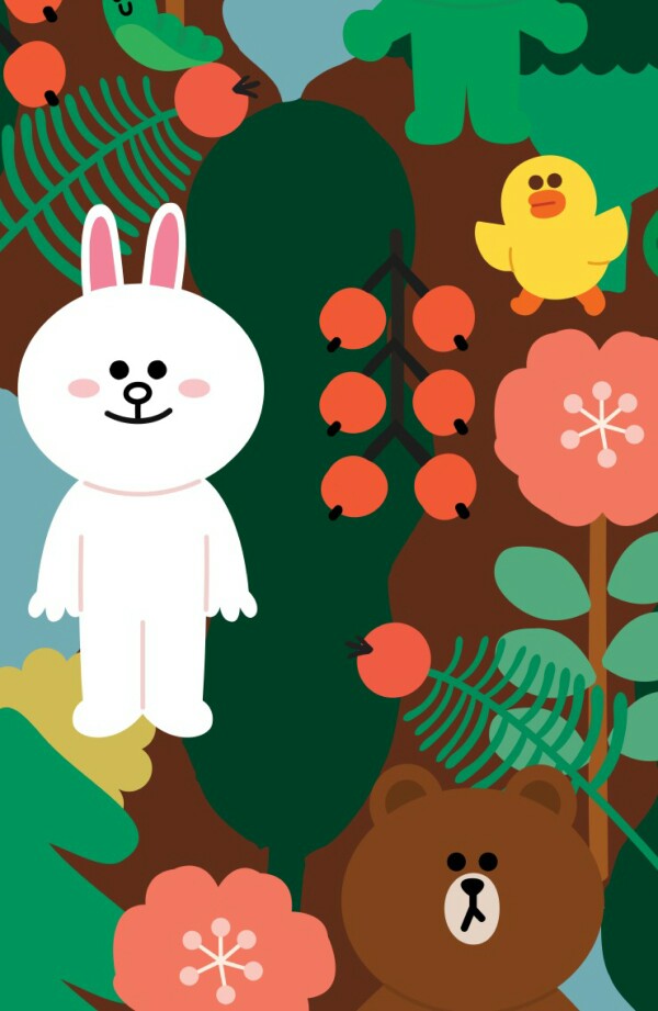 line布朗熊与可妮兔高清iphone6壁纸手机壁纸锁屏壁纸聊天背景简单