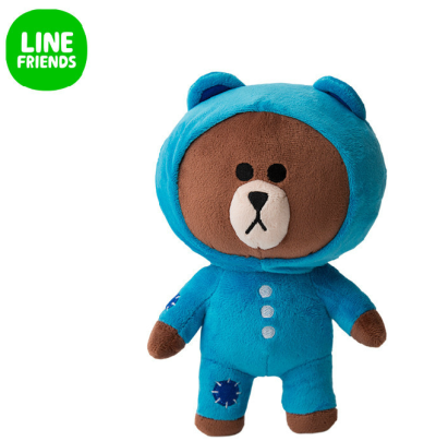  国内现货 LINE FRIENDS 游骑士毛绒公仔玩偶25cm.蓝服装