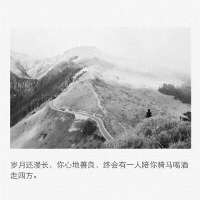 终会有一人陪你骑马喝酒走四方