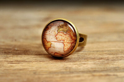 预定立陶宛设计师手工饰品礼物丨 地球仪 戒指