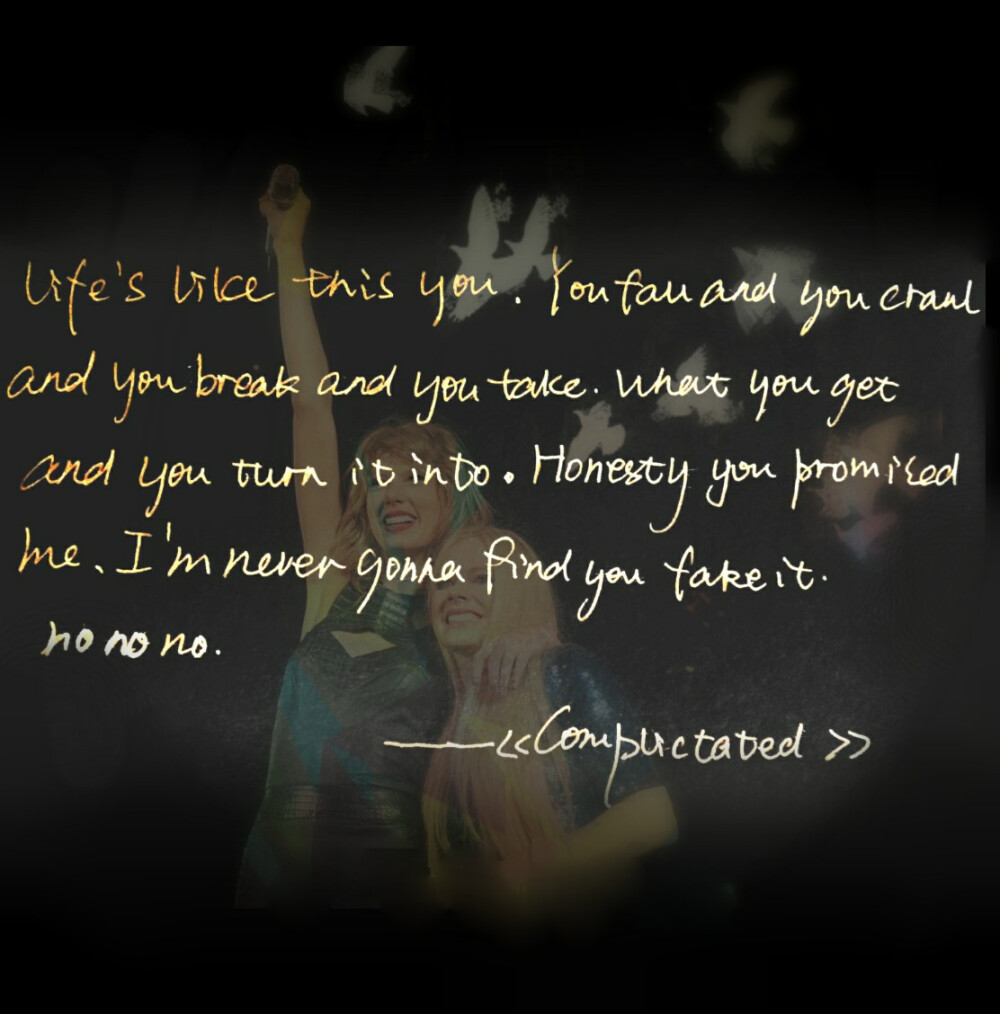 complicated艾薇儿手写歌词霉霉酵母