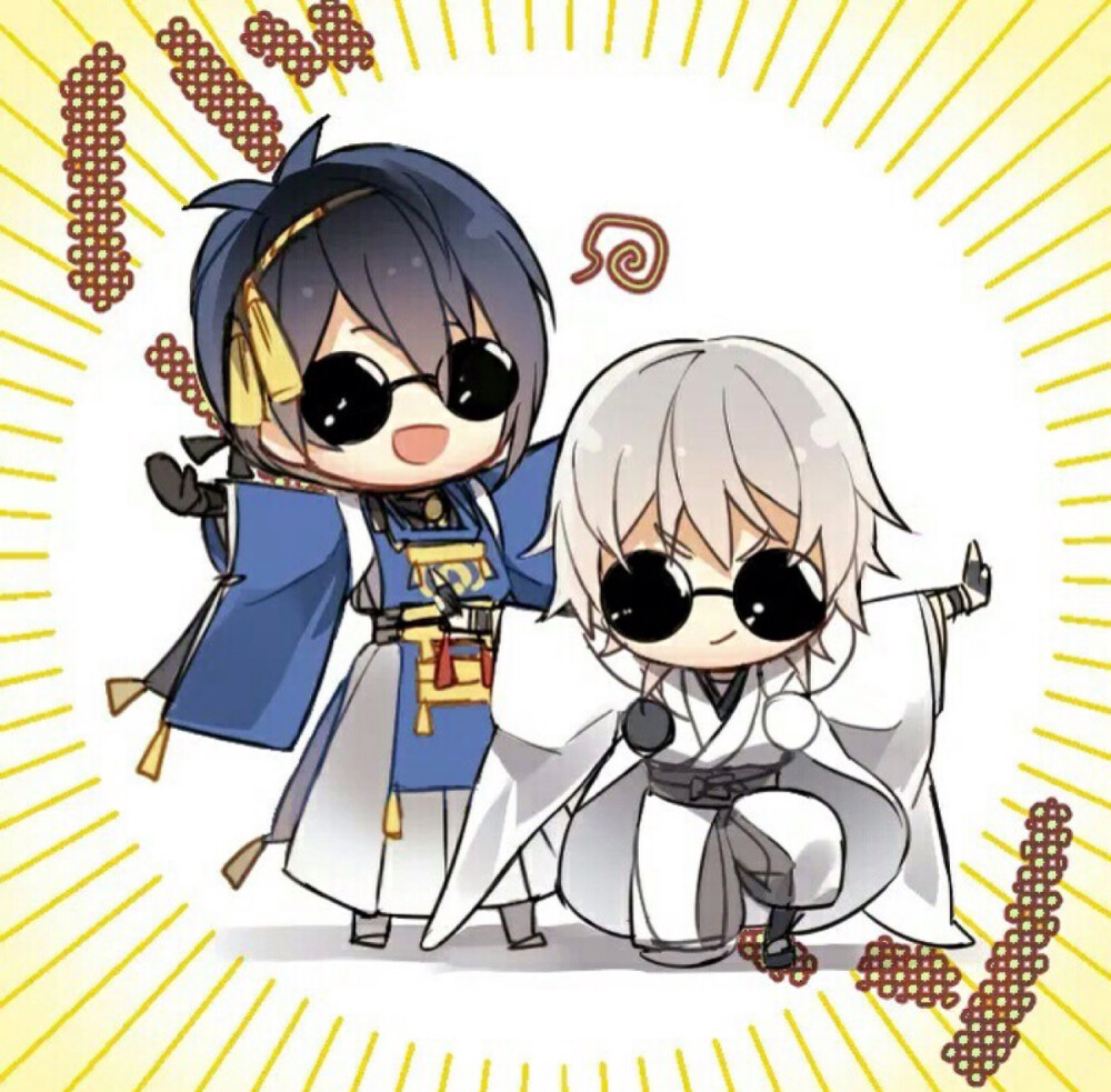 #刀剑乱舞#三日月宗近。鹤丸国永 三日鹤(twi:jaen_gg)地址请戳 http://t.cn/Ryj74fR