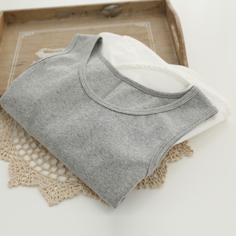 清29元圆领无袖下摆拼接棉麻背心T恤 T2096