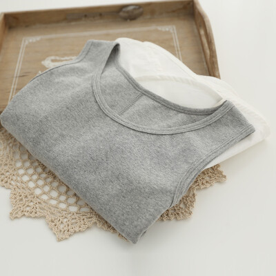 清29元圆领无袖下摆拼接棉麻背心T恤 T2096