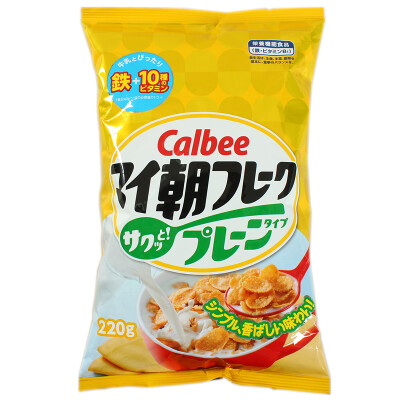 日本进口Calbee卡乐B 营养机能早餐即食玉米片麦片 原味220g