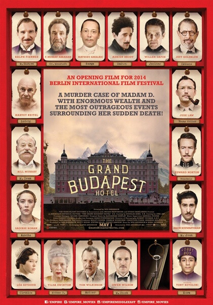 《The Grand Budapest Hotel（布达佩斯大饭店）》【制片地区 美国 - 导演 韦斯·安德森 - 编剧 韦斯·安德森 - 制片人韦斯·安德森 - 主演 拉尔夫·费因斯、托尼·雷沃罗利、西尔莎·罗南、蒂尔达·斯文顿、阿德里安·布洛迪、爱德华·诺顿 - 片长 100分钟 - 上映时间 2014年3月7日（北美）】我敢说，他的世界早在他步入之前就已经逝去了。但是毫无疑问，他用超凡的魅力维持着这一切浮华幻象。