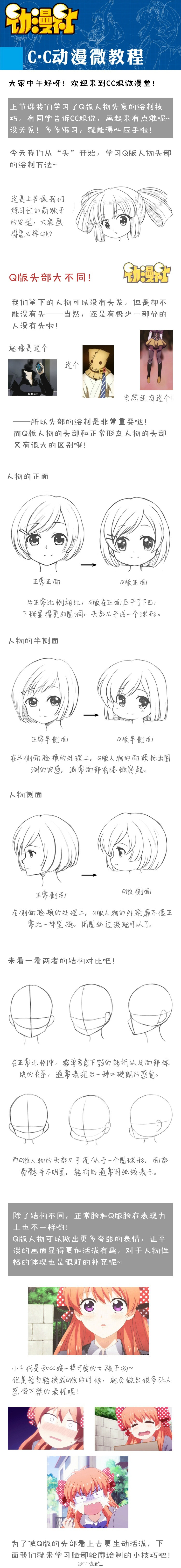 『转载自新浪@CC动漫社』#CC娘微漫堂#漫画手绘教程！从小白做起吧！