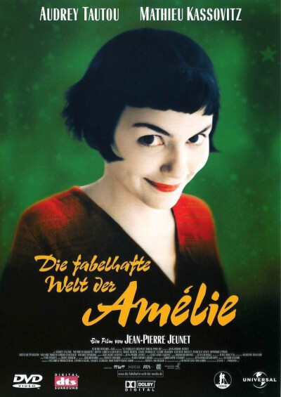 《Amelie（天使爱美丽）》【出品时间 2001年 - 制片地区法国、德国 - 导演 让-皮埃尔·热内 - 编剧 纪尧姆·劳伦特、让-皮埃尔·热内 - 制片人 赫尔穆特·布鲁尔 - 主演 奥黛丽·塔图、马修·卡索维茨、贾梅尔·杜布兹、多…