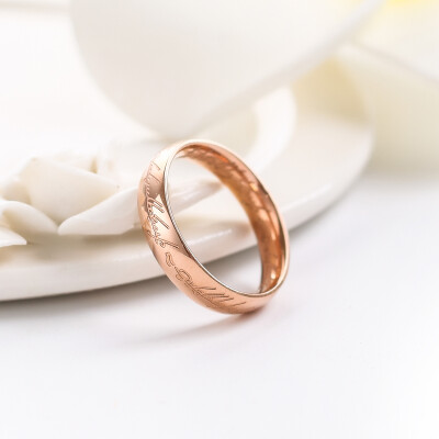 18K玫瑰金日韩版女戒指钛钢指环食指饰品配饰创意尾戒
