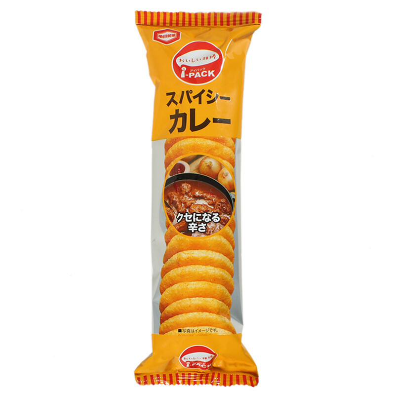 日本进口零食品 龟田製果 ipack 咖喱牛肉味米饼51g膨化食品