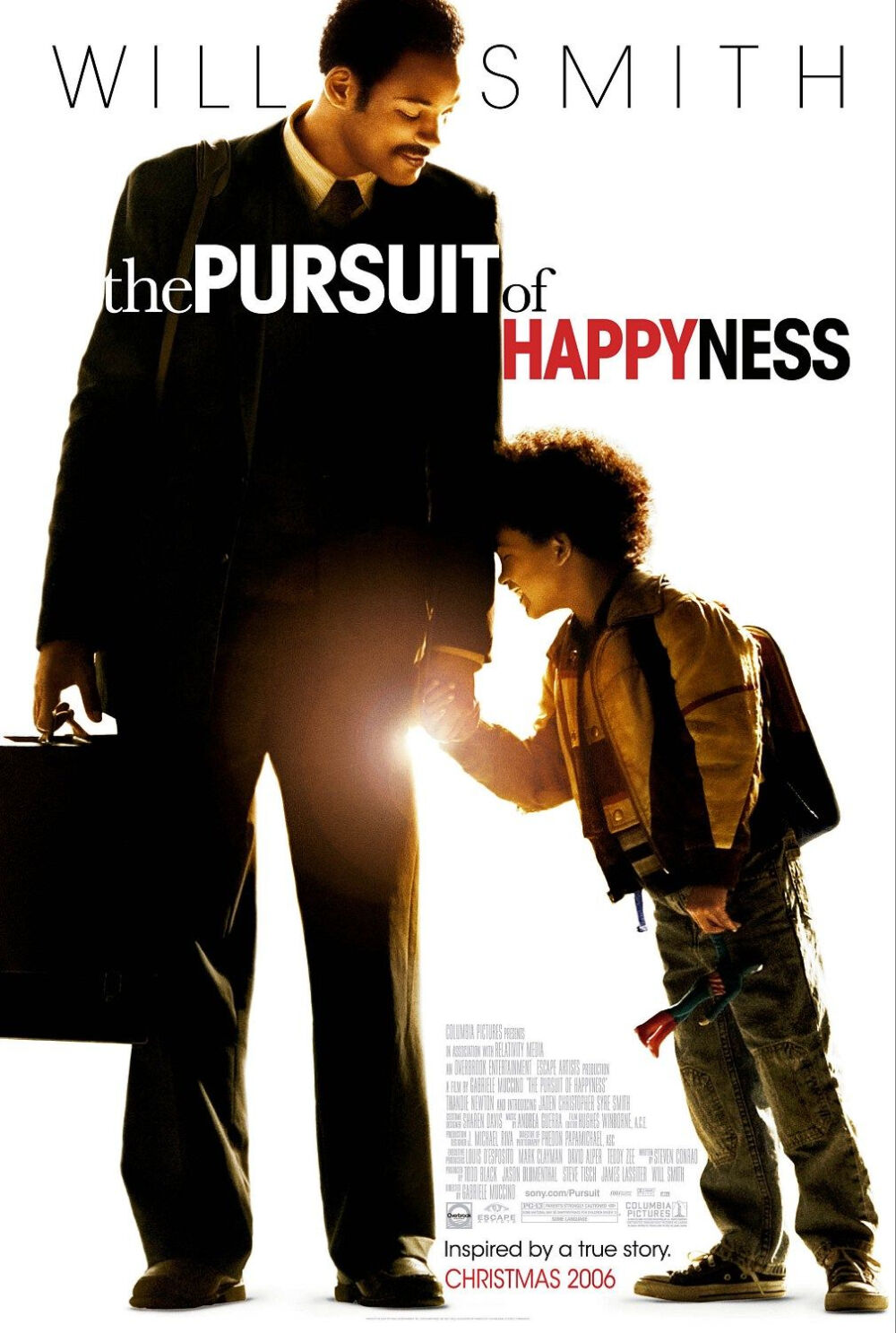 《The Pursuit of Happyness（当幸福来敲门）》【出品公司 哥伦比亚影业公司 - 制片地区 美国 - 导演 加布里尔·穆奇诺 - 编剧 Steve Conrad - 主演 威尔·史密斯、贾登·史密斯、桑迪·牛顿 - 片长 117分钟 - 上映时间 2006年12月15日】