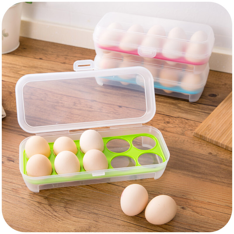 居家家 厨房用品冰箱鸡蛋保鲜盒 便携野餐鸡蛋收纳盒 塑料鸡蛋盒