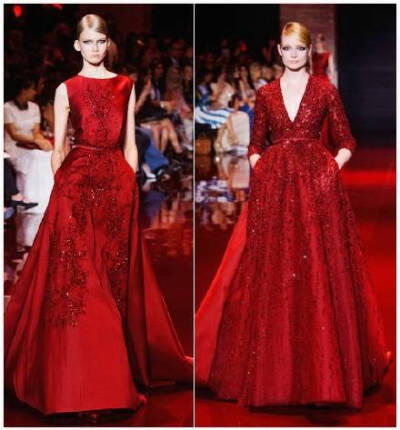 Elie Saab 秀场里的红色