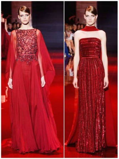 Elie Saab 秀场里的红色