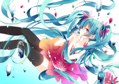 少女 长发 动漫 插画 初音未来 Miku 初音 V家族 深海少女 植物系 id=44975852