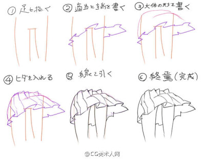 日式校服百褶裙绘制参考 图源见水印ฅ( ̳• ◡ • ̳)ฅ