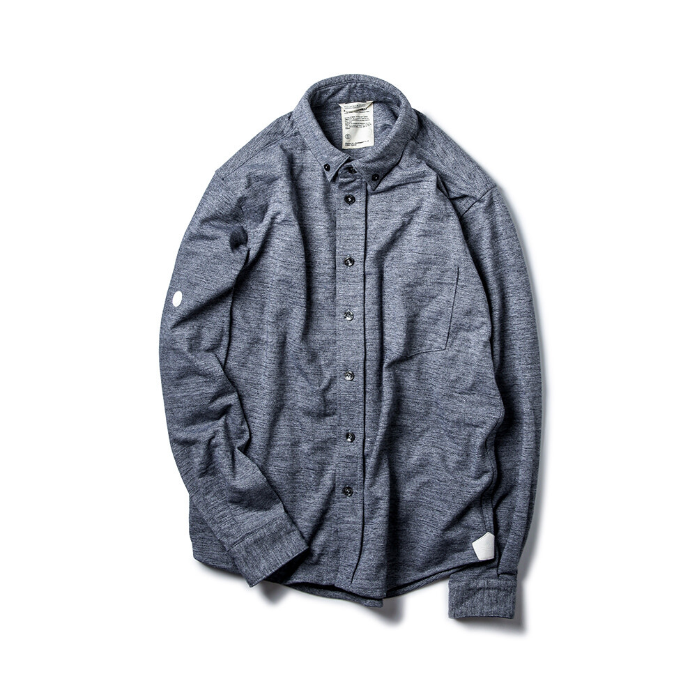 ROARINGWILD 15AW Snowflake CSHIRT.LS 藏蓝色厚款针织衬衫