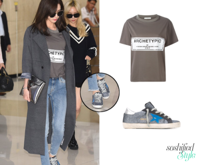 Golden Goose Deluxe Brand: Printed Round Neck T-shirt @ farfetch.com $285 Superstar Sneakers @ farfetch.com €325