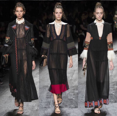 Valentino S/S 2016 Paris. 图腾、编织、面具、刺青，神秘而粗犷的非洲土著部落元素，均被Valentino的精工细作融入2016春夏系列的细节之中。