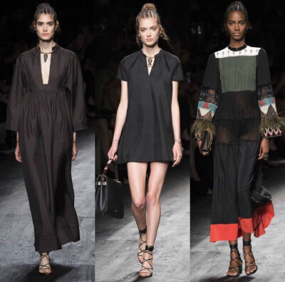 Valentino S/S 2016 Paris. 图腾、编织、面具、刺青，神秘而粗犷的非洲土著部落元素，均被Valentino的精工细作融入2016春夏系列的细节之中。