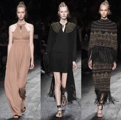 Valentino S/S 2016 Paris. 图腾、编织、面具、刺青，神秘而粗犷的非洲土著部落元素，均被Valentino的精工细作融入2016春夏系列的细节之中。