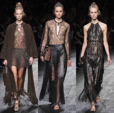 Valentino S/S 2016 Paris. 图腾、编织、面具、刺青，神秘而粗犷的非洲土著部落元素，均被Valentino的精工细作融入2016春夏系列的细节之中。