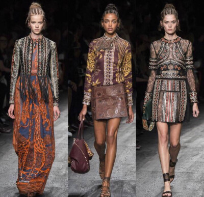 Valentino S/S 2016 Paris. 图腾、编织、面具、刺青，神秘而粗犷的非洲土著部落元素，均被Valentino的精工细作融入2016春夏系列的细节之中。