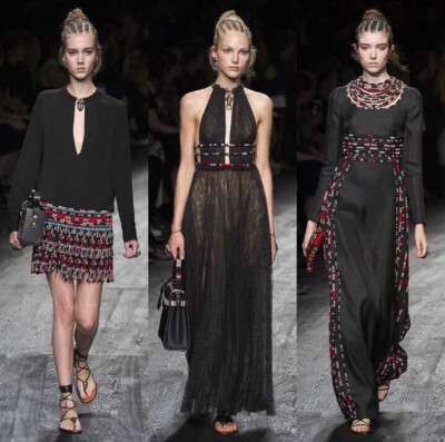 Valentino S/S 2016 Paris. 图腾、编织、面具、刺青，神秘而粗犷的非洲土著部落元素，均被Valentino的精工细作融入2016春夏系列的细节之中。