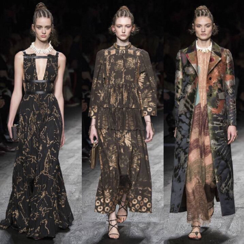 Valentino S/S 2016 Paris. 图腾、编织、面具、刺青，神秘而粗犷的非洲土著部落元素，均被Valentino的精工细作融入2016春夏系列的细节之中。